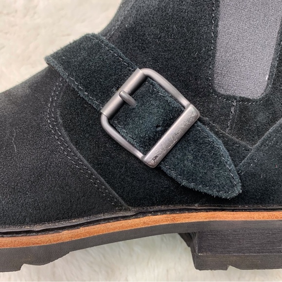 L.L. Bean 503167 Women's Black Old Port Suede Leather Ankle Boots Size 8 - Picture 12 of 16